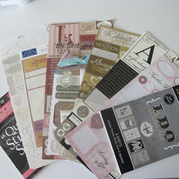 Paper Studio Other - Scrapbooking Sticker Bundle For Paper Crafts Wedding Love